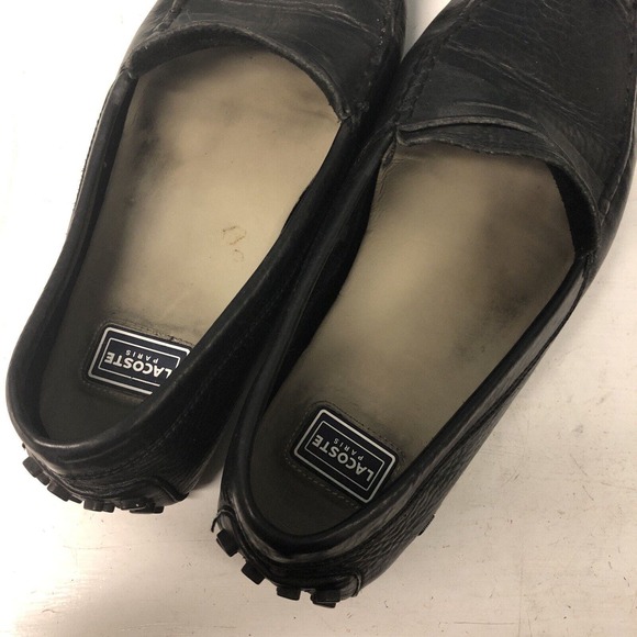 Lacoste PARIS Concours Men\'s Driving Loafers Black Fine Leather 9 Wide -‎ 9.5 main image 8